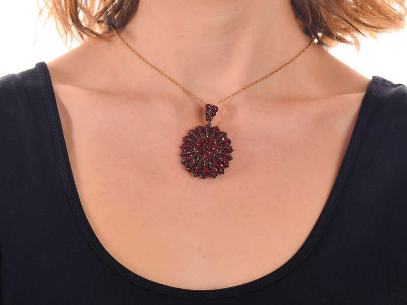 Victorian Bohemian Garnet Locket Pendant
