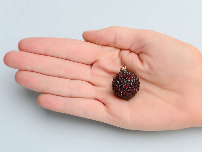 Victorian Disco Ball - Bohemian Garnet Pendant