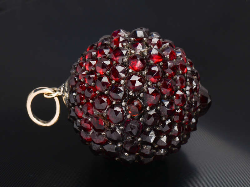 Victorian Disco Ball - Bohemian Garnet Pendant