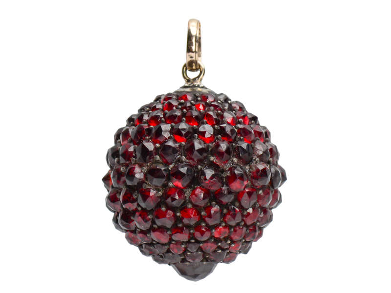 Victorian Disco Ball - Bohemian Garnet Pendant