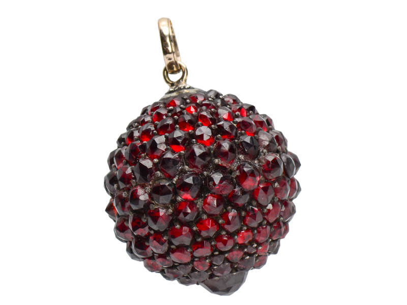 Victorian Disco Ball - Bohemian Garnet Pendant