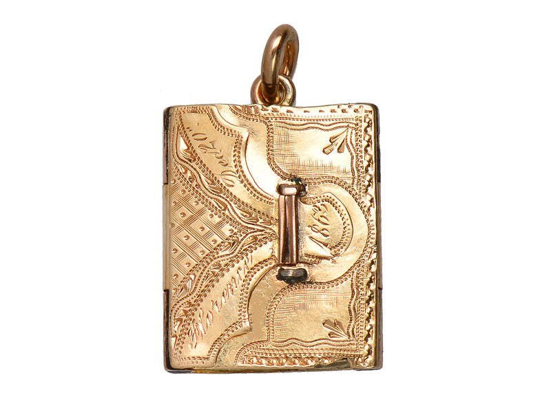 Victorian Antique Book Locket of 1863