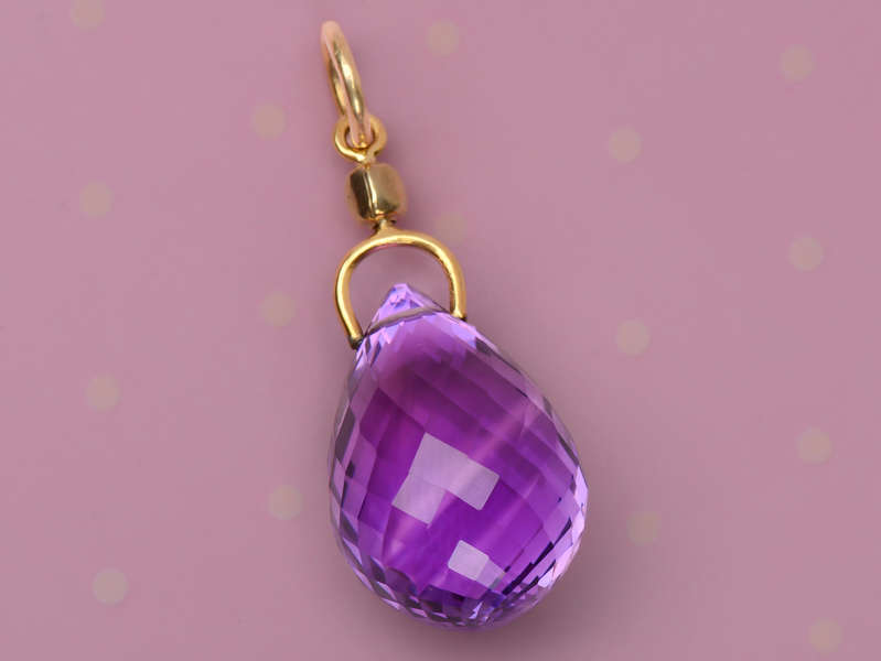 Briolette Amethyst Pendant of 52+ Carats