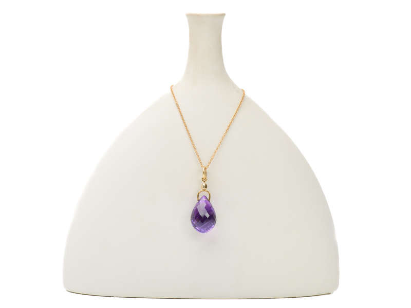 Briolette Amethyst Pendant of 52+ Carats