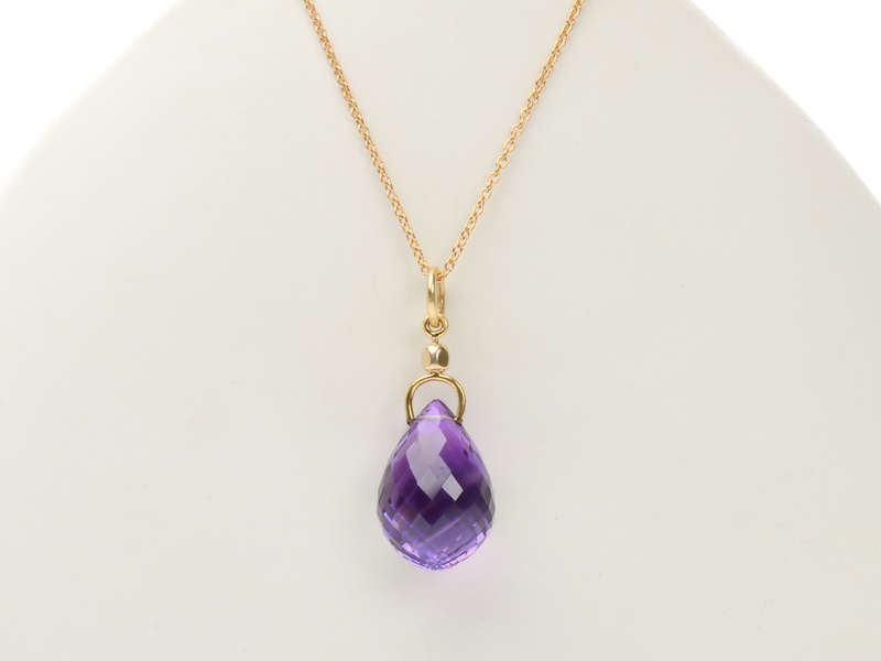 Briolette Amethyst Pendant of 52+ Carats