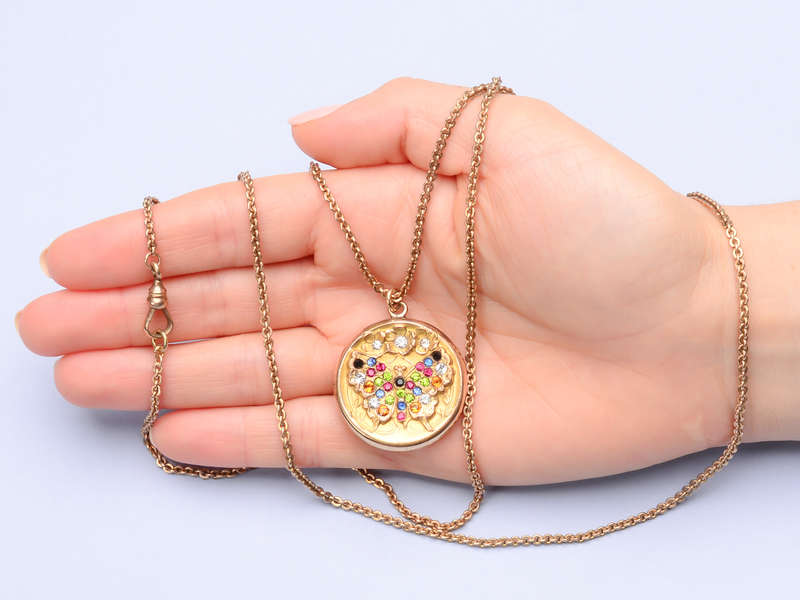 Butterfly Baby - Multicolored Paste Locket with Chain