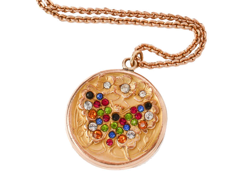 Butterfly Baby - Multicolored Paste Locket with Chain