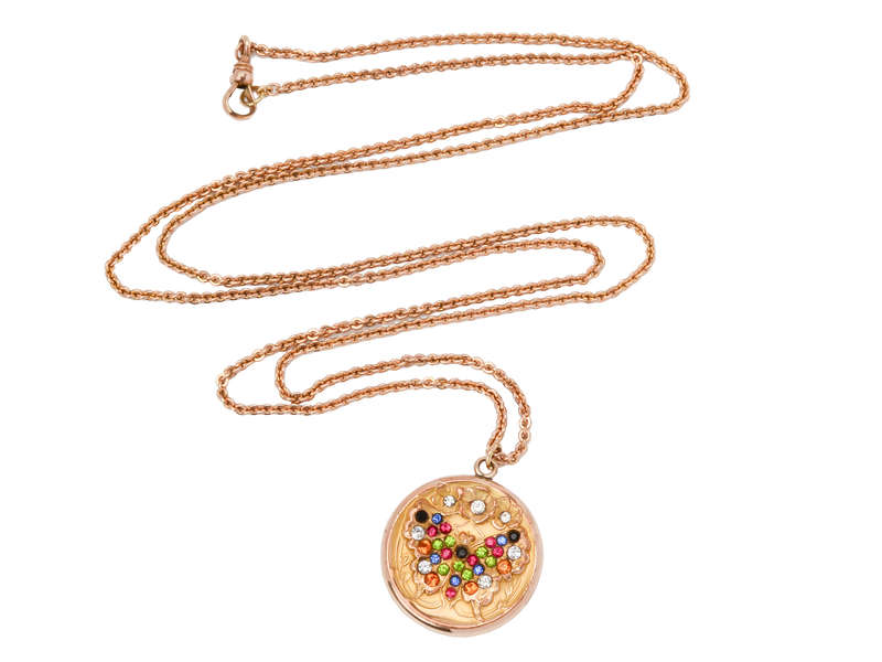 Butterfly Baby - Multicolored Paste Locket with Chain