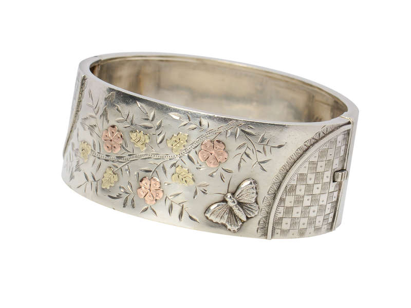 Butterfly Garden - Victorian Bangle Bracelet of 1883