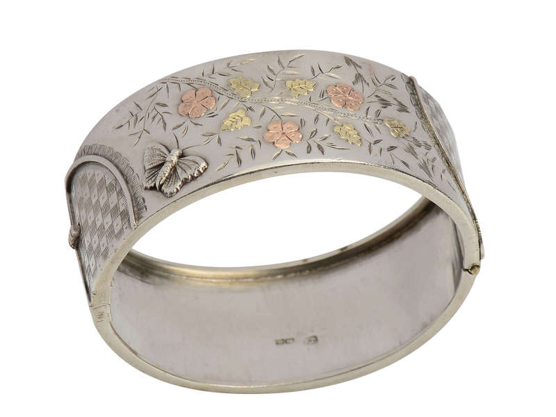 Butterfly Garden - Victorian Bangle Bracelet of 1883