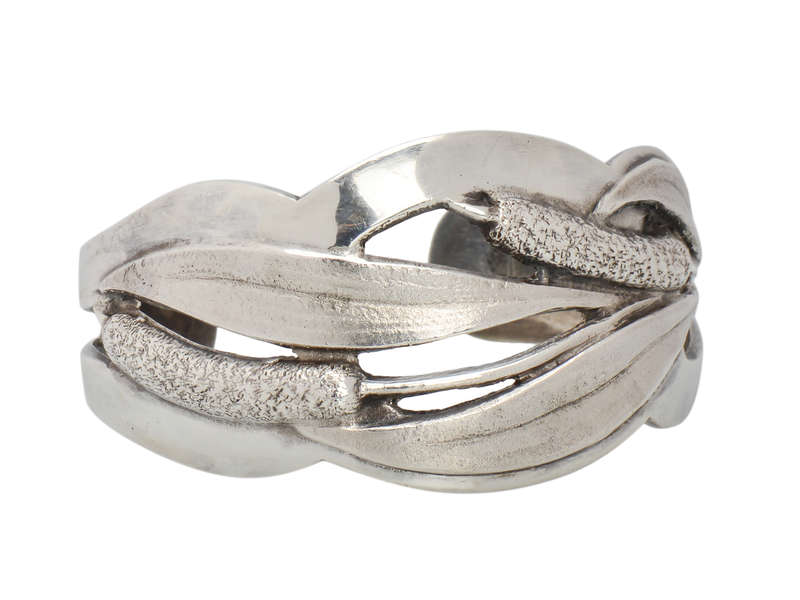 Cattail Curves - French Silver Cuff Bracelet