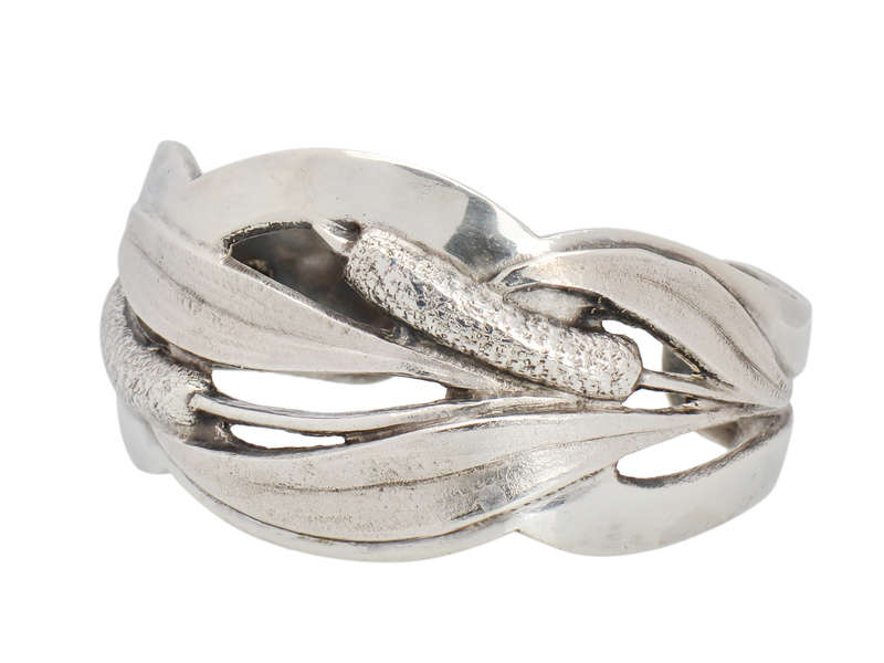 Cattail Curves - French Silver Cuff Bracelet
