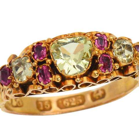 Victorian Chrysoberyl Ring of 15k Gold