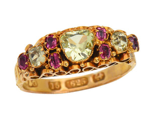 Victorian Chrysoberyl Ring of 15k Gold