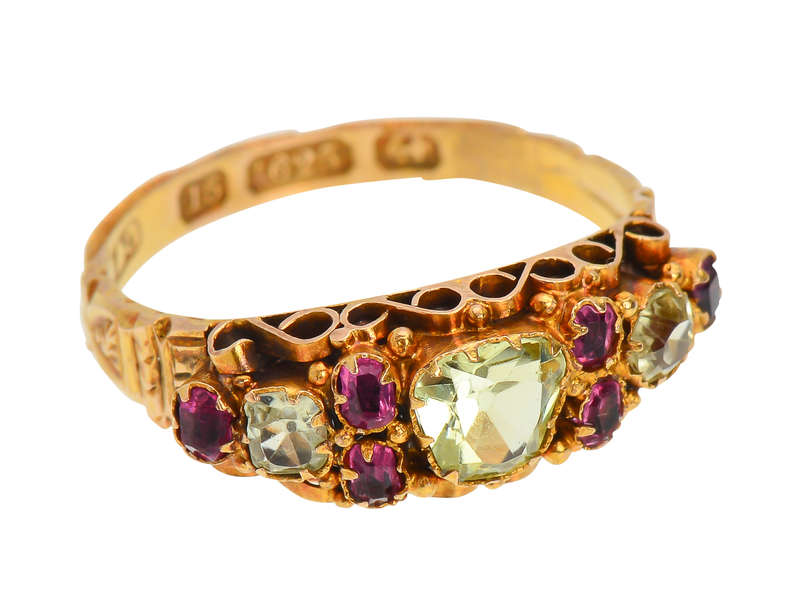 Victorian Chrysoberyl Ring of 15k Gold