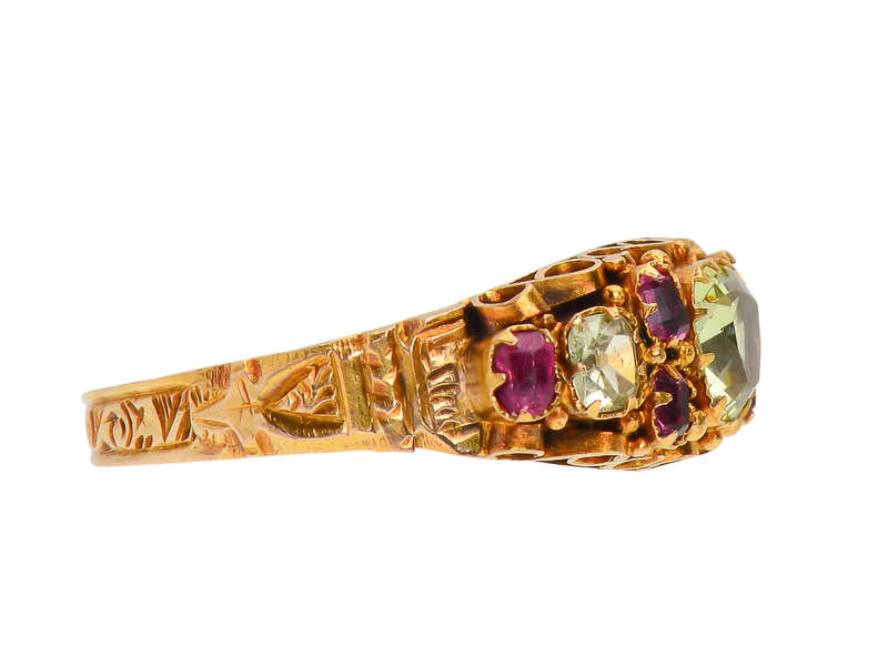 Victorian Chrysoberyl Ring of 15k Gold