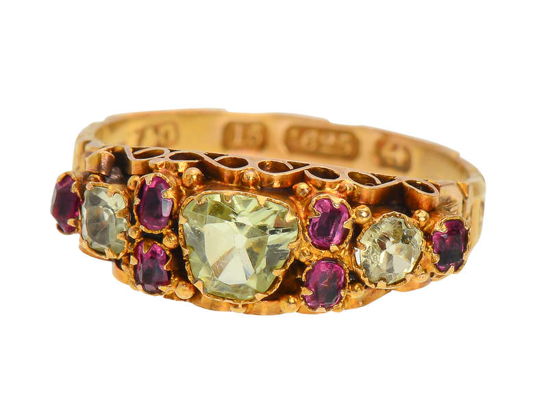 Victorian Chrysoberyl Ring of 15k Gold