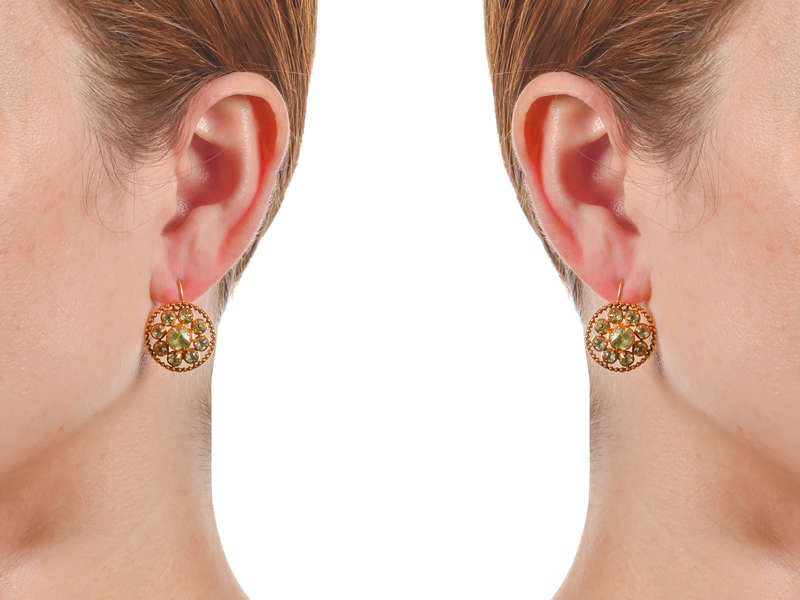 Georgian Chrysoberyl Earrings in Gold