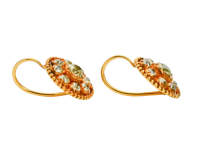 Georgian Chrysoberyl Earrings in Gold
