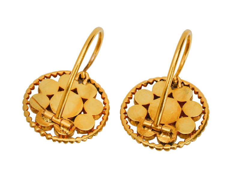 Georgian Chrysoberyl Earrings in Gold