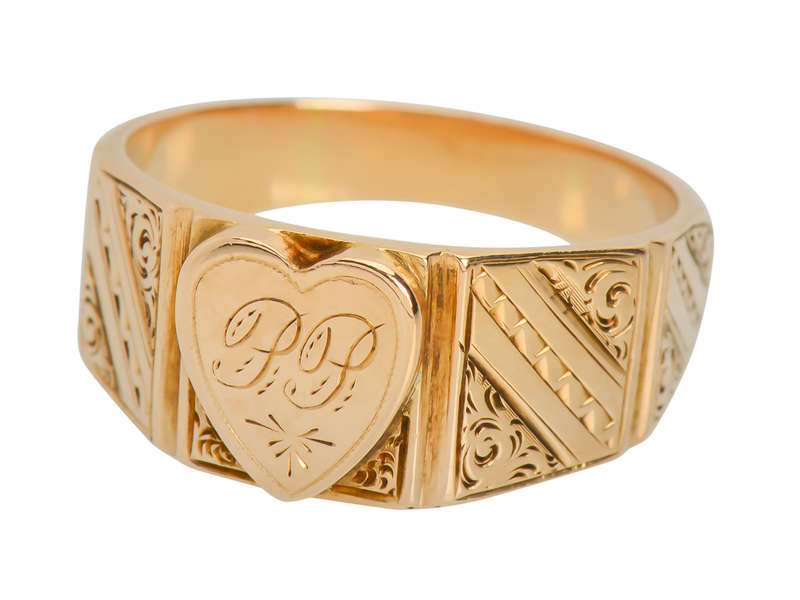 Edwardian Heart Throb - Cigar Band Ring