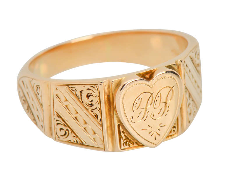 Edwardian Heart Throb - Cigar Band Ring
