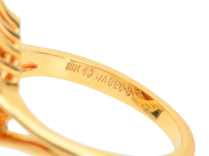 Jabel Madeira Citrine Diamond Halo Vintage Ring