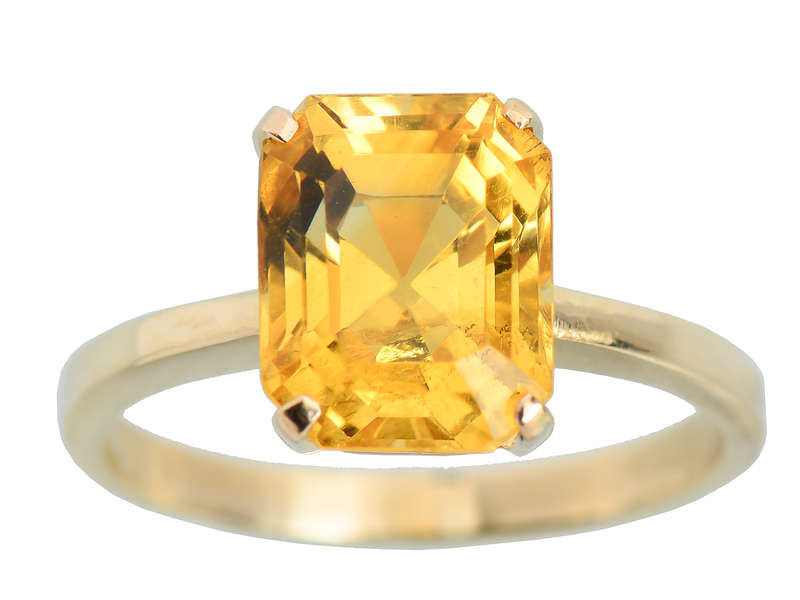 Golden Days - Sunny Citrine Gold Vintage Ring