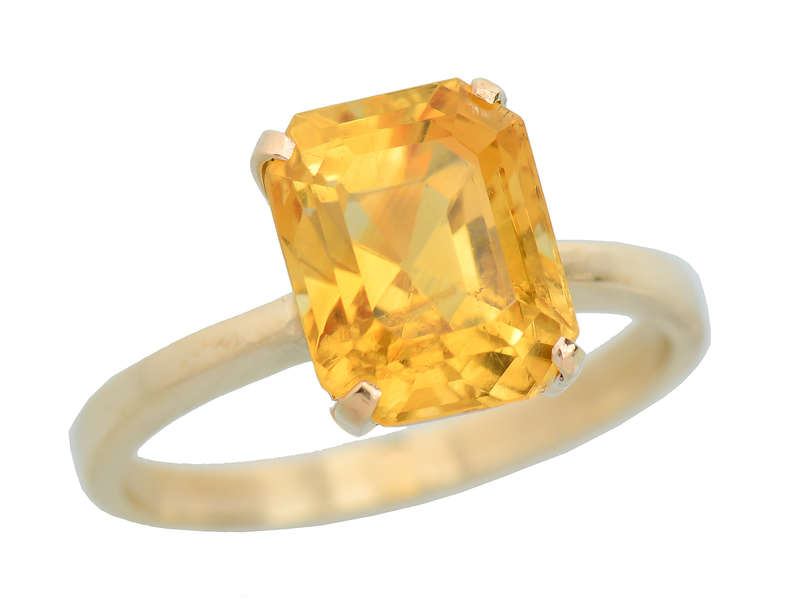 Golden Days - Sunny Citrine Gold Vintage Ring