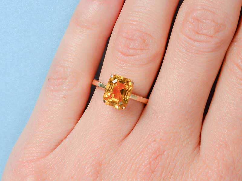 Golden Days - Sunny Citrine Gold Vintage Ring