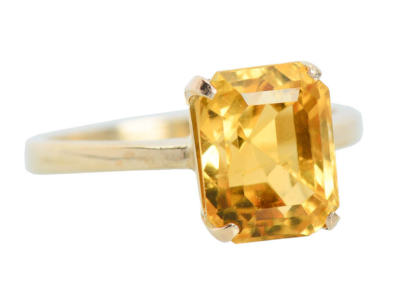 Golden Days - Sunny Citrine Gold Vintage Ring