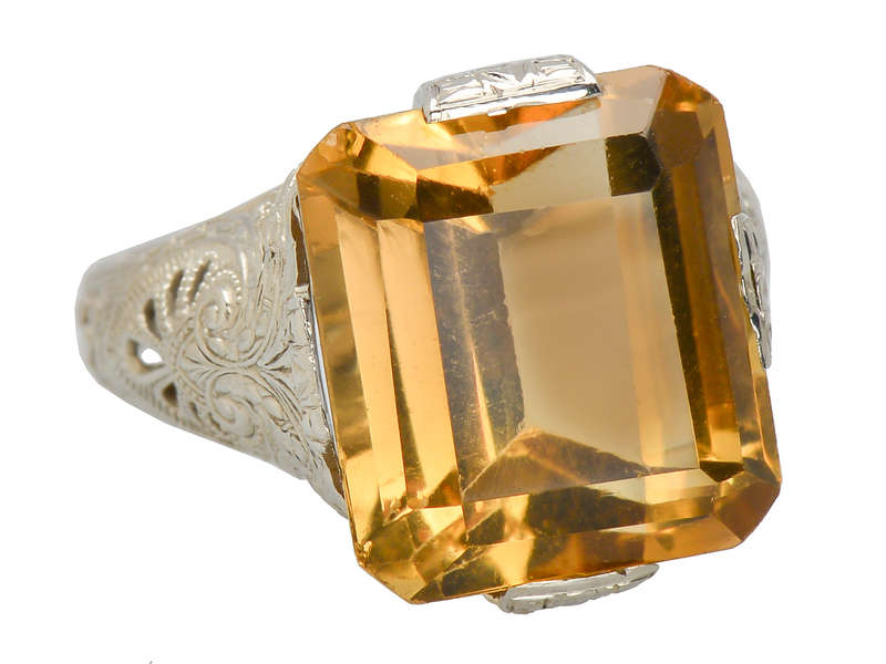 Glamour Shot - Vintage Citrine Filigree Ring