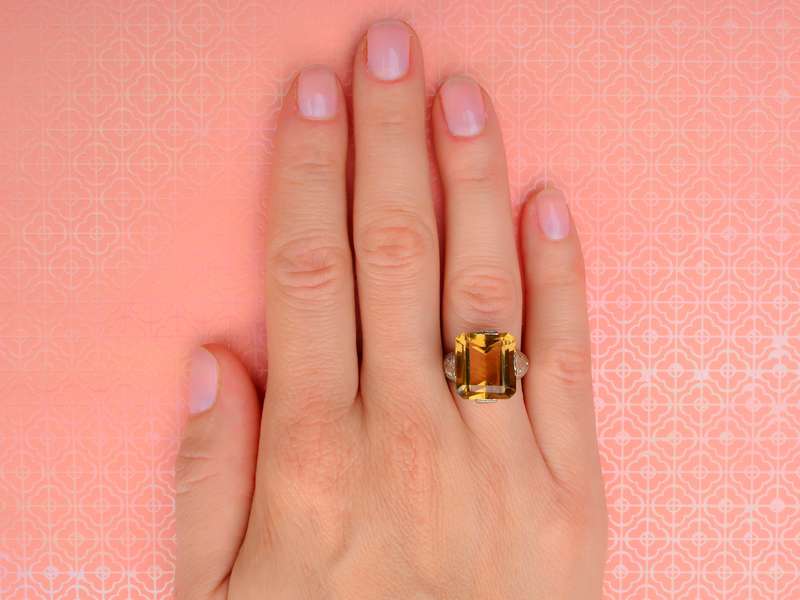 Glamour Shot - Vintage Citrine Filigree Ring