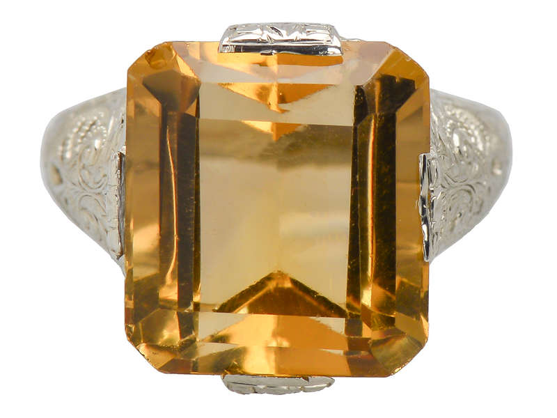 Glamour Shot - Vintage Citrine Filigree Ring