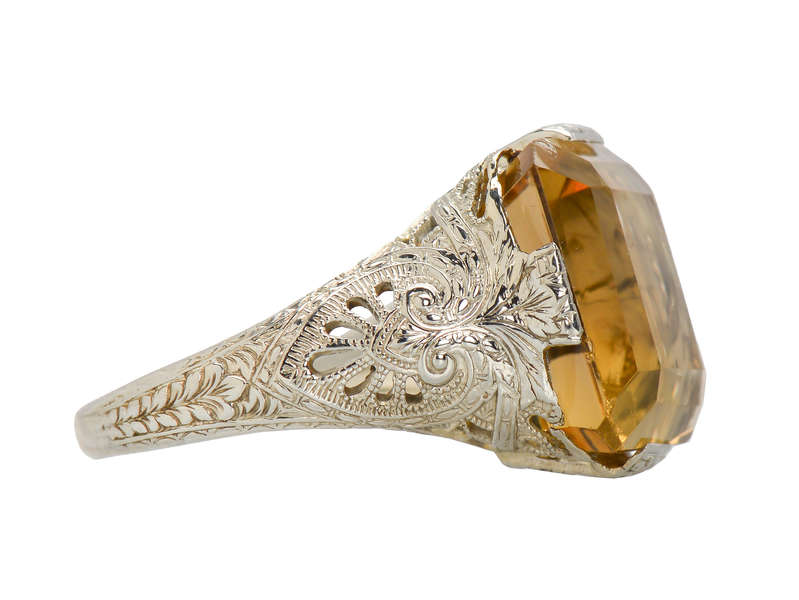 Glamour Shot - Vintage Citrine Filigree Ring