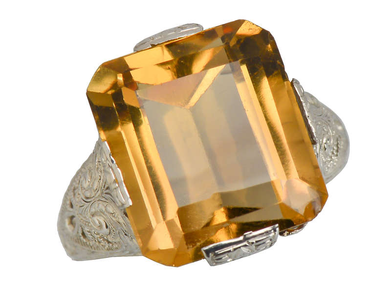 Glamour Shot - Vintage Citrine Filigree Ring