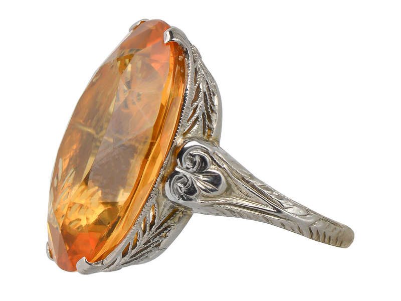 Honey Wine - Grand Citrine White Gold Ring