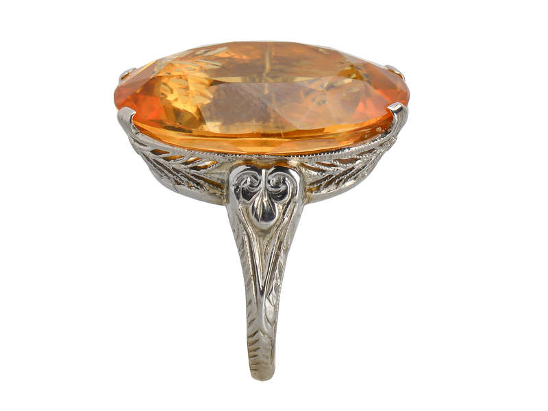 Honey Wine - Grand Citrine White Gold Ring