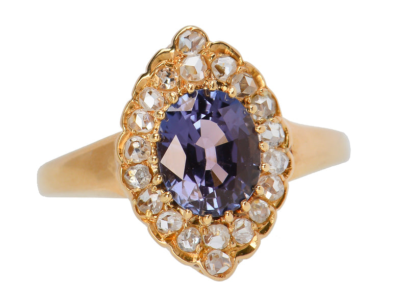 Color Change Spinel Diamond Ring