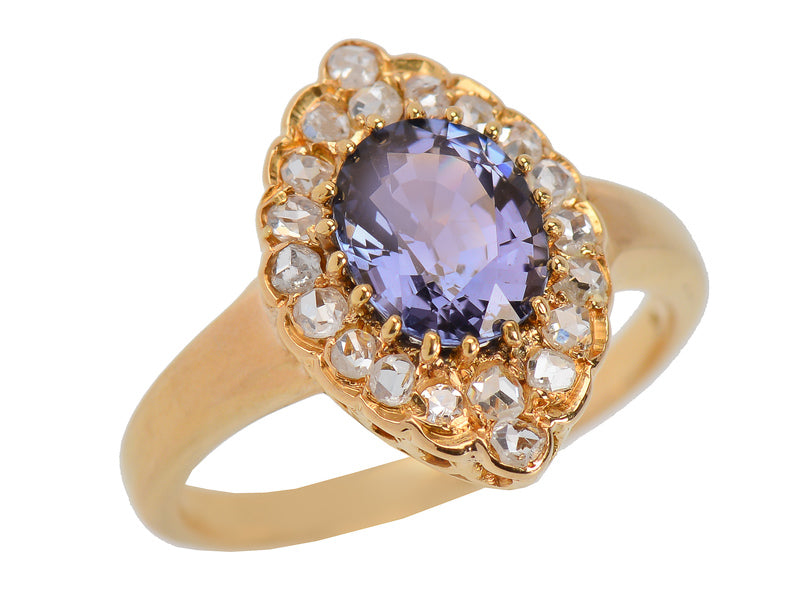 Color Change Spinel Diamond Ring