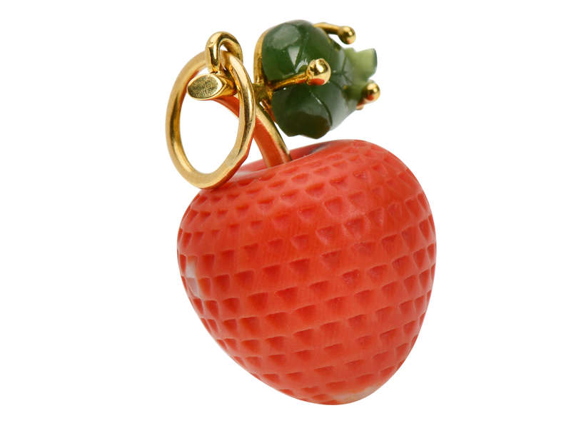 Strawberry Fields - Coral Jade Pendant