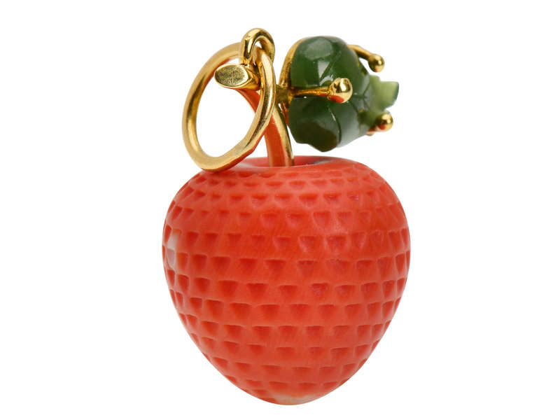 Strawberry Fields - Coral Jade Pendant