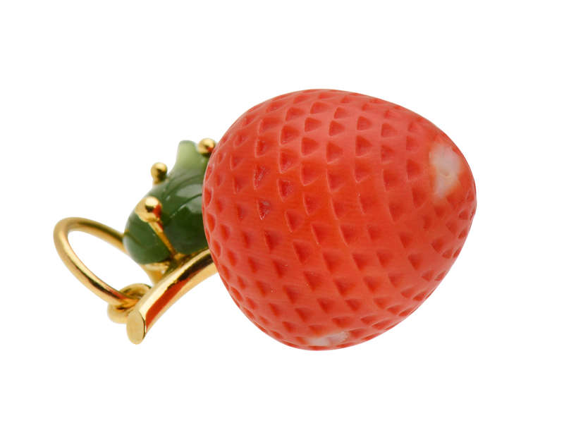 Strawberry Fields - Coral Jade Pendant