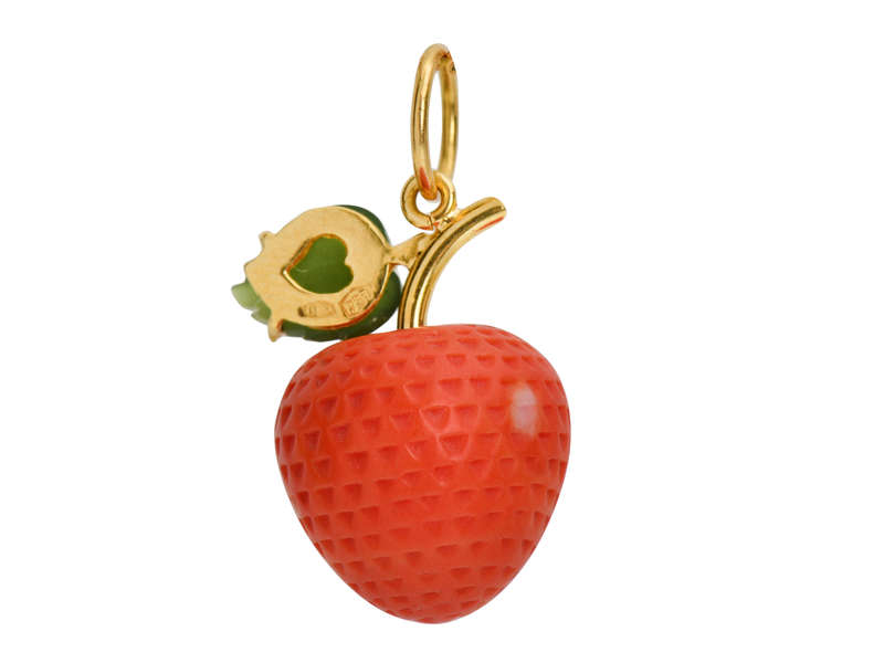 Strawberry Fields - Coral Jade Pendant