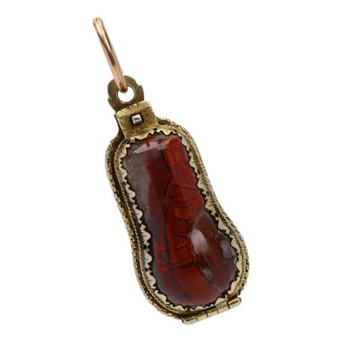 Agate Silver Gilt 17th C. Amulet Pendant