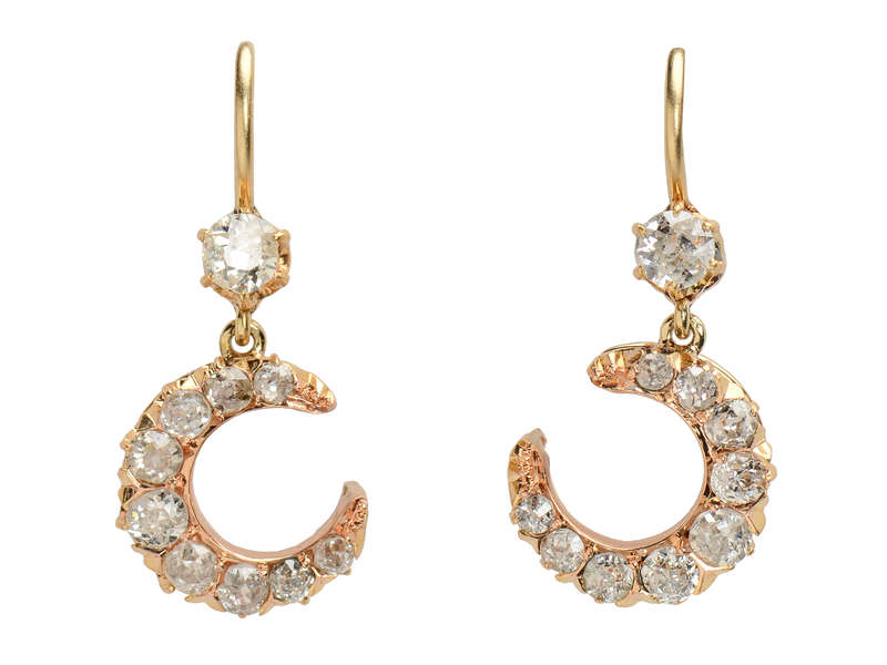 How I Wonder - Antique Crescent Moon Earrings