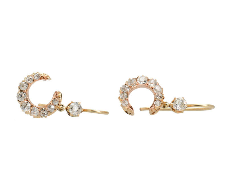 How I Wonder - Antique Crescent Moon Earrings