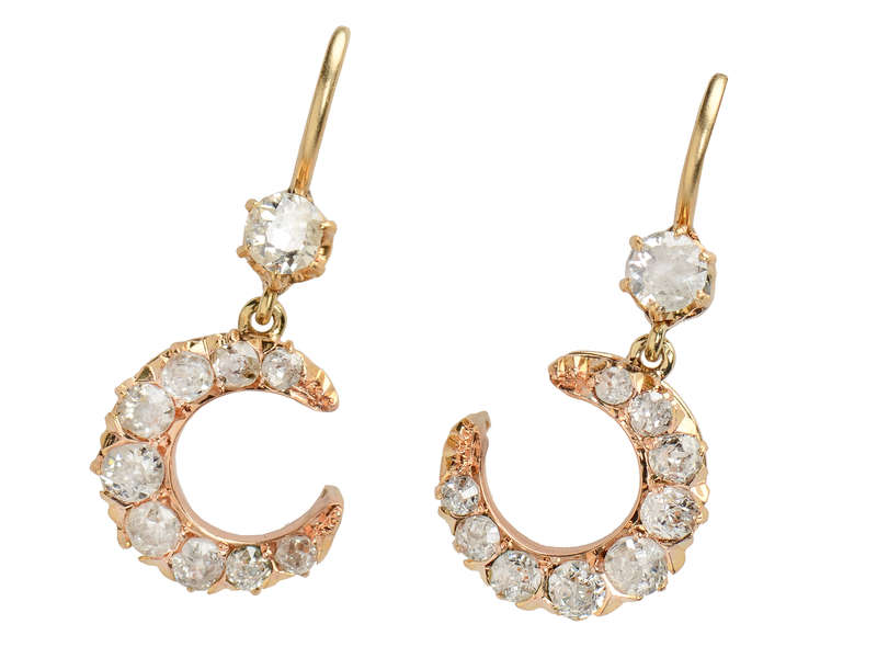 How I Wonder - Antique Crescent Moon Earrings