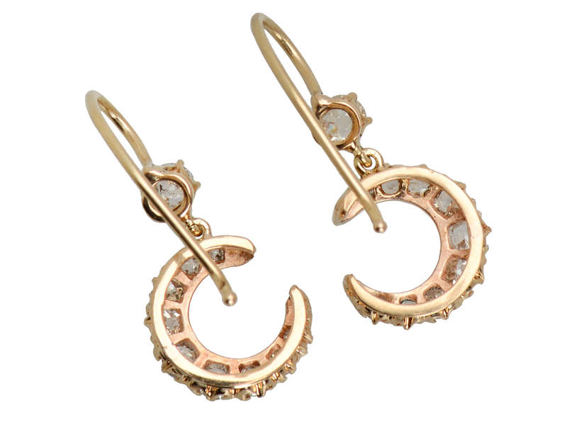How I Wonder - Antique Crescent Moon Earrings