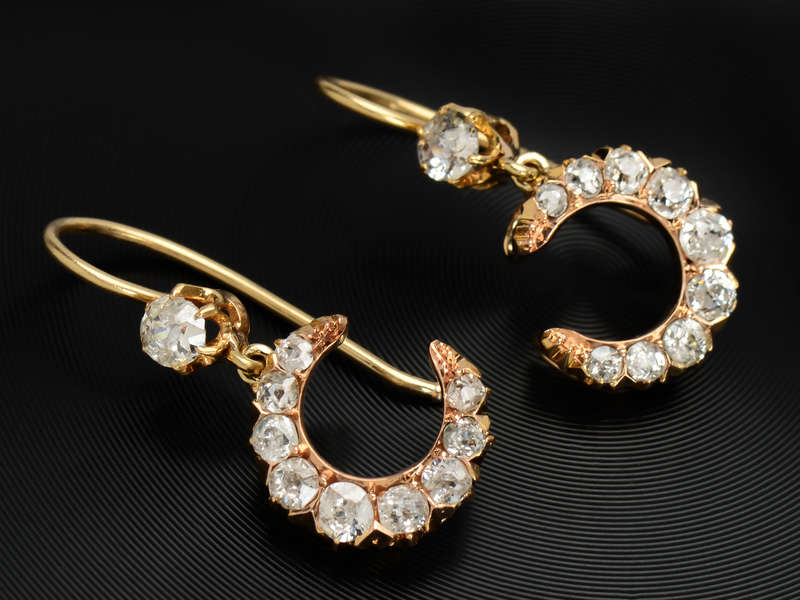 How I Wonder - Antique Crescent Moon Earrings